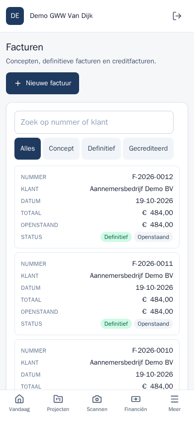 Facturen op de telefoon